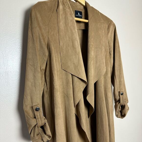 CLEARANCE! Brown Jules & Leopold Faux Suede Open Jacket/Dress Size M Like New - Picture 3 of 6
